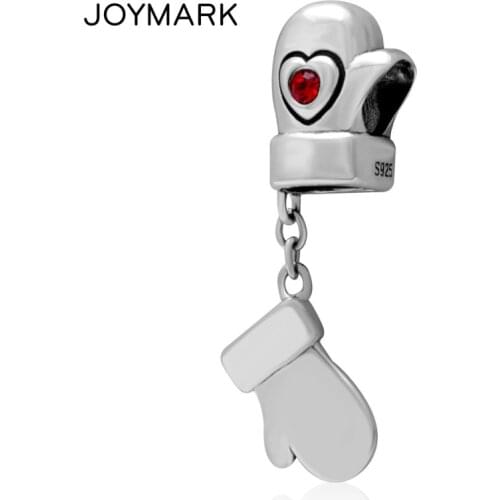 A Pair of Gloves Sterling Silver Pendant European Charm Jewelry Accessories Antique Tone 925 Silver Dangle Beads SDC953