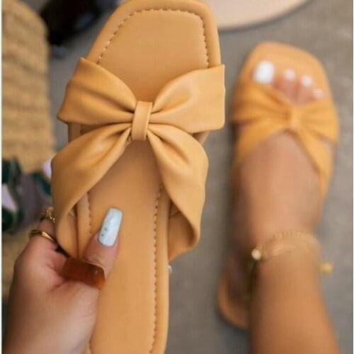 Women Bow Summer Sandals Slipper Outdoor Beach Slides Fashion Female Casual Shoes Students Home Casual Slippers Slippers Women
