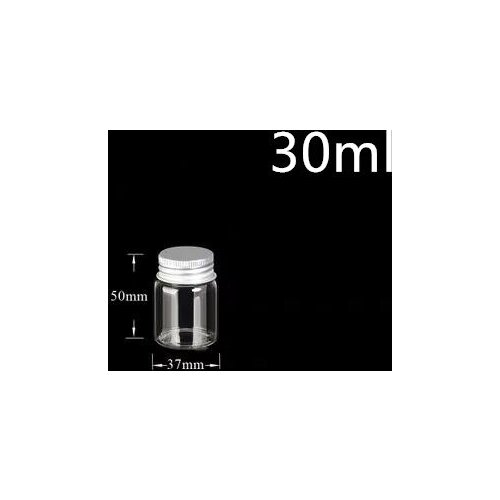 50pcs/lot 37*50mm 30ml Glass Bottles With Screw Cap Essential Oil Spice Food Storage Bottle Glass Vial Jars Wedding Home Decor