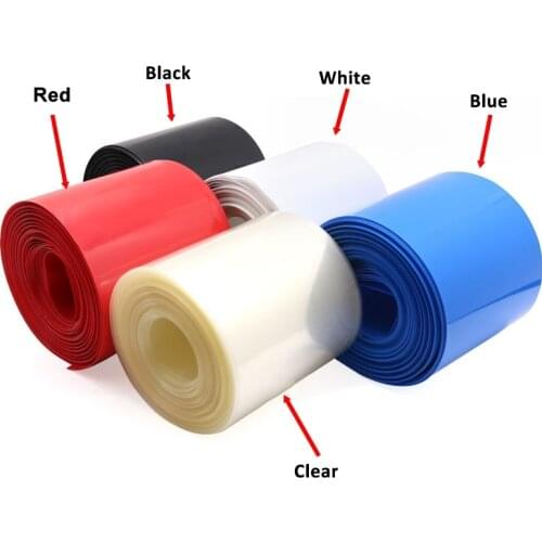2Meters 50-95mm PVC Heat Shrinkable Film Lithium Battery RC Outer Skin Packaging Repair Protection Casing Insulation Shrink Tube