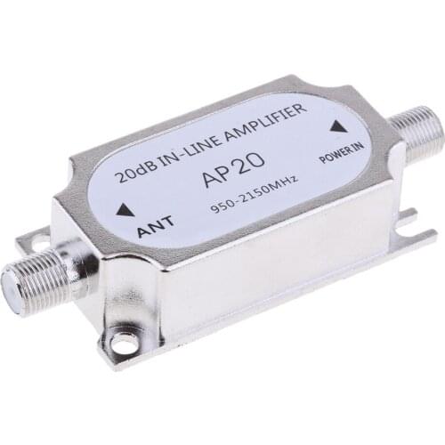 Satellite 20Db Gain Amplifier 950-2150MHZ AMP For Directv FTA RG6 Cables