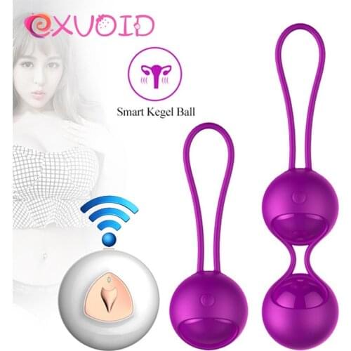EXVOID Smart Kegel Ball Vibrator Vagina Tighten Exercise Egg Vibrator Sex Toys for Women Vaginal Tightening Trainer Ben Wa Ball