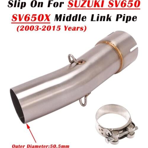 51mm Slip On For SUZUKI SV650 SV650X 2003-2015 Years Motorcycle Exhaust System Escape Modified Middle Connection Link Pipe