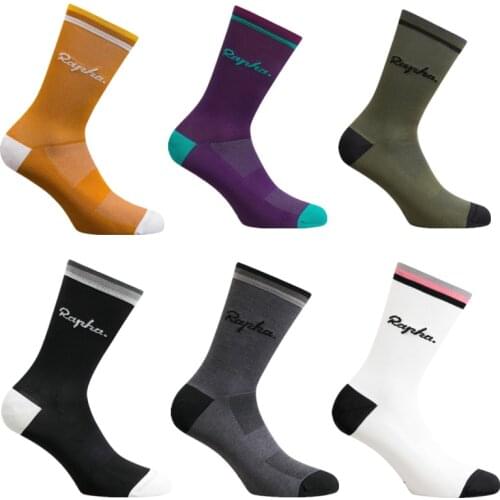 High Quality RAPHA Bicycle socks compression Cycling socks men and women soccer socks basketball socks 6 Color