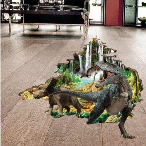 XH9217 Wall Stickers for Kids Rooms 3D Dinasour Wall Stickers Art Decals Mural Wallpaper Decor Home Room DIY Decoration Poster