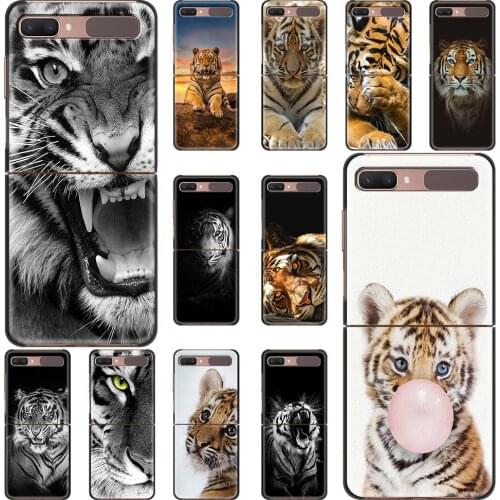 Animal Tiger Funny Smartphone Case For Samsung Galaxy Z Flip 5G Cover Silicone Shell Black Cap Soft Coqu