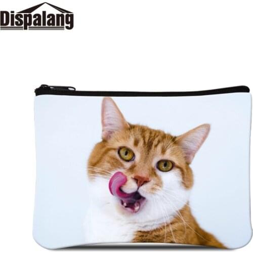 Women Coin Purse 3D Printing Cat Animal Wallet For Children Portable Key Card Clutch For Lady Kawaii Money Change Short Wallets