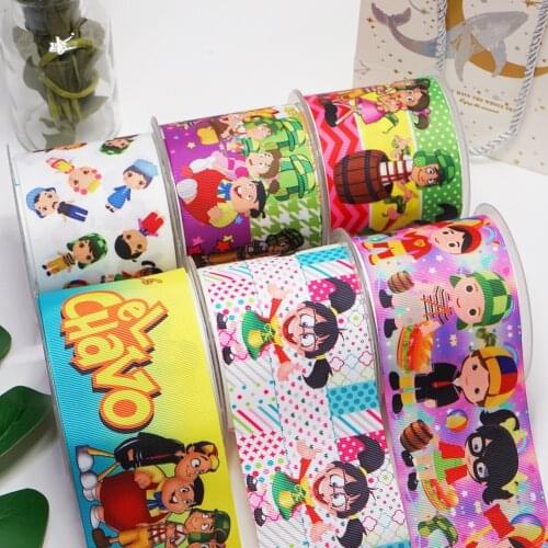 10 Yards 3inch 75mm Cartoon Printed Ribbon For Hair Bows DIY Crafts Handmade Accessories 52075