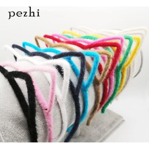 Autumn and winter childrens cute girl princess kid cat ears plus tuft headband sweet headwear