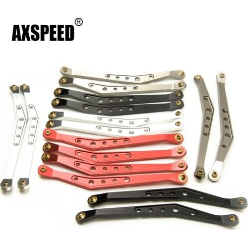 AXSPEED Aluminum Alloy Upper Lower Suspension Links Linkage Set for Axial Wraith 1/10 RC Crawler Car Accessories