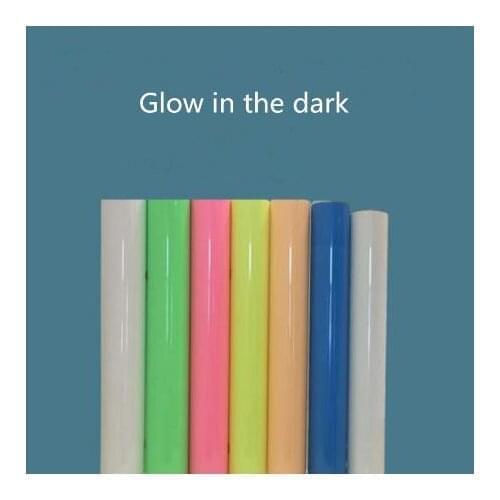 Free shipping 1 sheet 10"x40"/25cmx100cm Luminous Heat Transfer Vinyl noctilucent Glow in Dark T-shirt Iron On HTV Printing