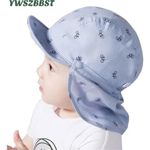 Baby Boy Sun Hats Summer Baseball Caps with Shawl Autumn Baby Hat Kids Boy Cap New Fashion Bicycle Sun Cap for Girls 3M to 24M