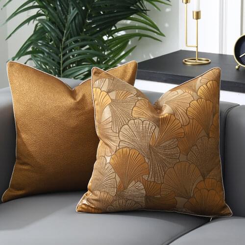 DUNXDECO Cushion Cover Decorative Pillow Case Luxury Artistic Classical Simple Geometric Leaf Jacquard Sofa Chair Coussin