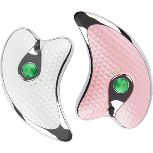 Electric Guasha Scraping Massager 2 in 1 Massage and Warm Mode Face Lifting Slimming Tool LED Light Facial Massager Face Lift Ma