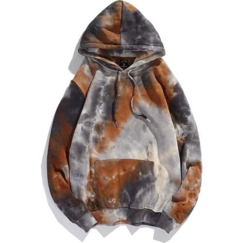Fleece Tie Dye Mens Oversized Hoodies Pullover Extra Long Loose Coat Cotton Vintage Clothes Women Hooded Sweetshirts Haut Femme
