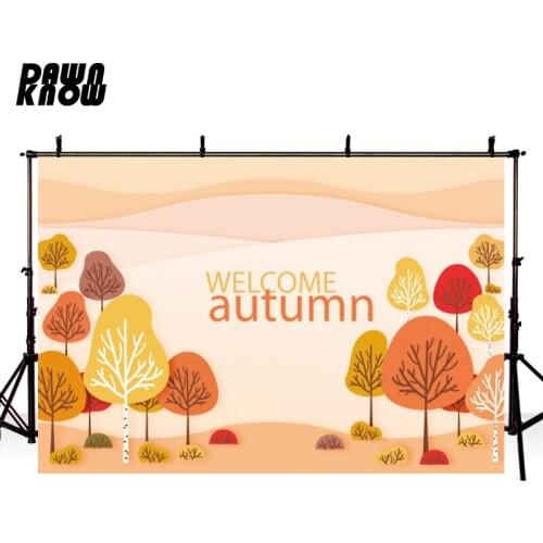 DAWNKNOW Customize Cartoon Tree Autumn Photography Background Backdrop Children Family Party Decorate Photocall Photo Studio