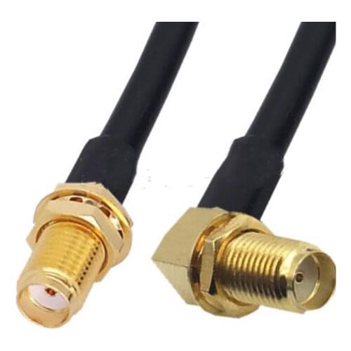 RG58 Cable SMA Female to SMA Female Right Angle Coaxial Connector WiFi Antenna Extension Pigtail jumper cable