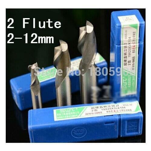 Combination order 2 /2.5/ 3/ 4 / 5/ 6 /8 /10 /12mm 2 Flute HSS & Extended Aluminium End Mill Cutter CNC Bit Milling Cutting tool