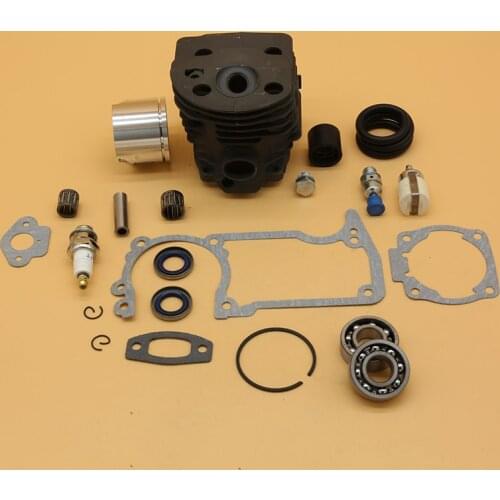 46MM NIKASIL Cylinder Piston Crank Bearing Gasket Kit For HUSQVARNA 51 55 55 Rancher Chainsaw Parts with Decompression Valve