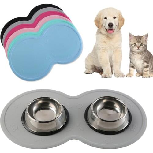 48*27cm Pet Dog Puppy Cat Feeding Mat Pad Cute Cloud Shape Silicone Dish Bowl Food Feed Placement Dog Accessories 2021 New