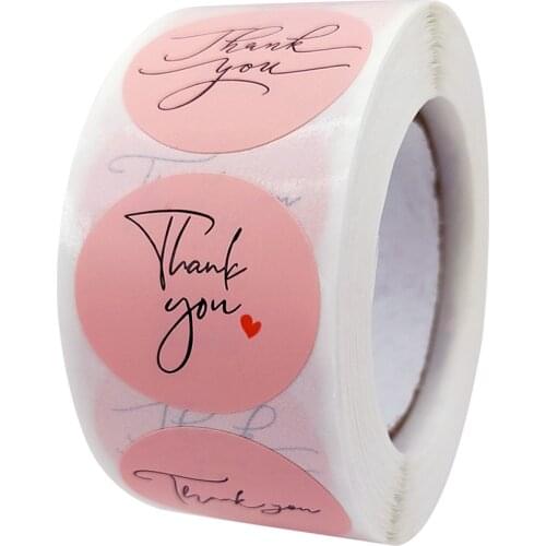 100-500pcs Round Thank You Stickers for Envelope Seal Labels Gift Packaging decor Birthday Party Scrapbooking Stationery Sticker