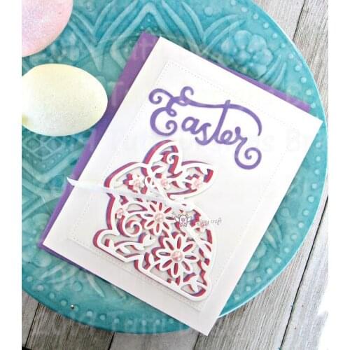 Mmao Crafts Metal Steel Cutting Dies Latest Easter flower rabbit Stencil For DIY Scrapbooking Paper/photo Cards Embossing Dies
