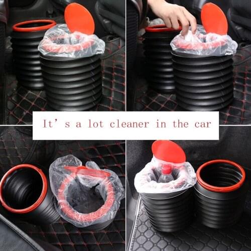 2021 New Car Trash Can Car With Lid 4L Water Bucket Foldable Telescopic Umbrella Bucket Creative Storage Supplies On The Car