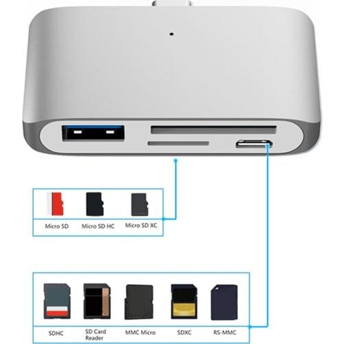 New 4 in 1 Type-C Card Reader Convenient U Disk Mobile Phone OTG hub Multifunctional High Speed Card Reader
