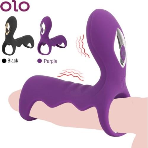 OLO 10 Speed Vibrator Penis Rings Penis Massge Male Masturbation Delay Ejaculation G Spot Clit Stimulation Sex Toys for Men