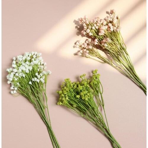 Plastic Flower Real Touch Clear Texture Plastic Colorful Artificial Gypsophila For Wedding Party Home Dekoration