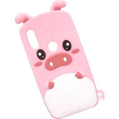 For Xiaomi Redmi 7 Silicone Case Back Cover For Xiaomi Redmi7 Cute Pink Piglet 3D Funda For Redmi 7 Coque Cover 6.26 inch