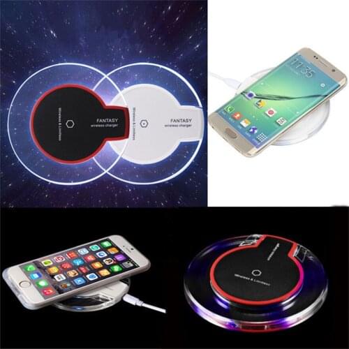 Fantasy Fashion Crystal QI Wireless Charger Blue Light Crystal Charge Pad Q7 For Iphone Samsung Galaxy HUAWEI XIAOMI 50set