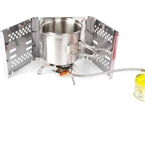 Foldable Stainless Steel Backpacking Wood Burning Stove Mini Bbq Grill For Hiking Camping Cooking