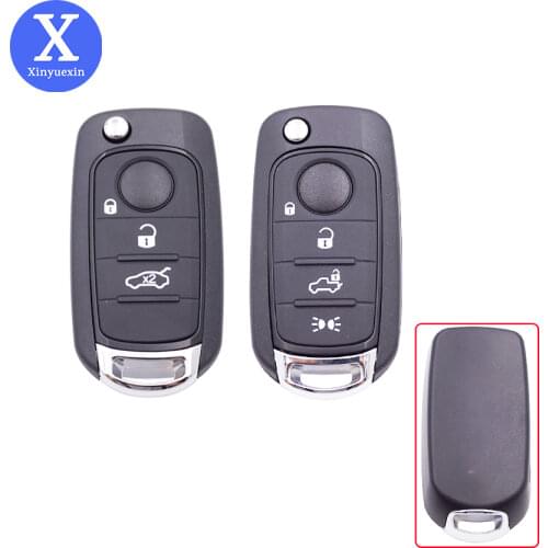 Xinyuexin Flip Folding Remote Car Key Shell Case for Fiat Egea 500X Toro Tipo Car Key Shell Fob Uncut SIP22 Blade 3 4 Buttons