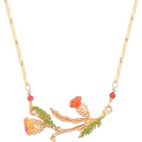 Creative new fashion trend net red temperament personality simple plant mimosa clavicle chain necklace accessories female