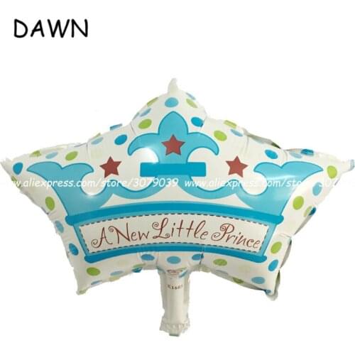 10pcs/lot Baby shower princess crown balloons Baby Boy Girl Happy Birthday Decoration Air Balls birthday party supplies