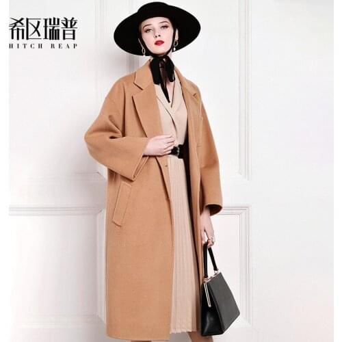 High End Double-Sided Cashmere Coat For Women Is Thin, Large Wool Coat Is Over The Knee, Loose, Medium And Long