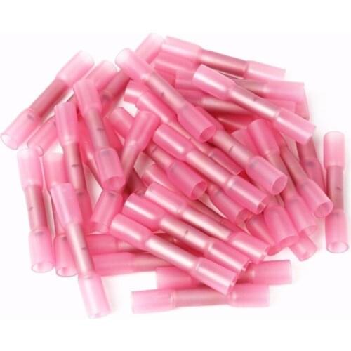 100pcs New Heat Shrink Terminals 18-22 GA Butt Wire Connectors Crimp Terminals 0.5-1.5mm2