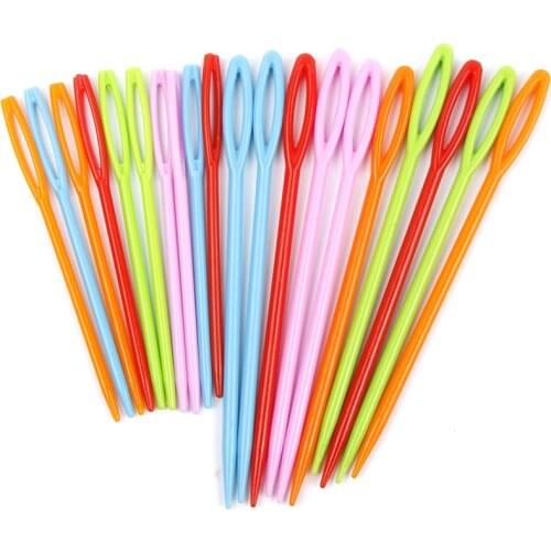 20Pcs/set Plastic Wool Knitting Needles Seam Cross-Stitch Sewing Accessories Needlework Sweater DIY Needles 7cm / 9.2cm