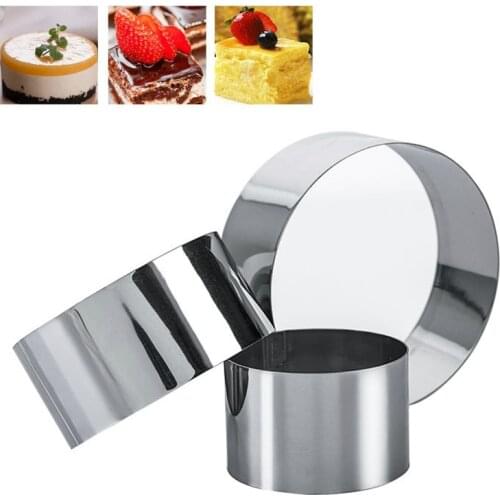3pcs/set Stainless Steel Round Mini Cake Mousse Mold Cookie Cutter Circle Mousse Ring Cake Chocolate Fondant Cheese Decorating