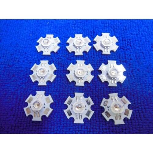 3W RGB LED 3-CHIP 4pins colorfull Lamp diodes 3watt Light with 20mm star free ship lowest price