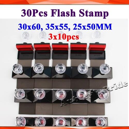 30pcs Rectangle 30x60mm + 35x55mm +25x50mm+7MM Rubber Pad Flash Stamp Shell Stamping