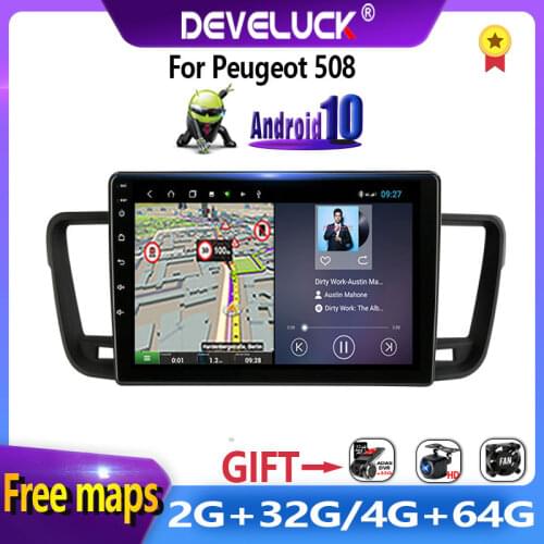 2 Din Android 10 Car Radio Multimedia Video Player GPS Navigation For Peugeot 508 2011-2018 2DIN FM Car Stereo IPS Split Screen