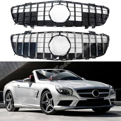 Car Front Racing Grill Billet Bumper Grille Upper Cover For Mercedes-Benz R231 SL-Class 2013 2014 2015 2016 GTR