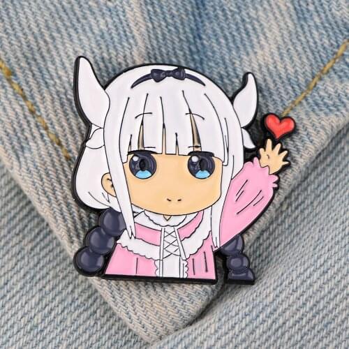 LT1061 Anime Miss Kobayashis Dragon Maid Enamel Pin Brooches Lapel Pin Cartoon Badge backpacks Decoration Jewelry Gift