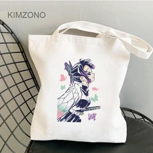 Demon Slayer shopping bag bolsa canvas grocery reusable shopper bag shoping net sac toile