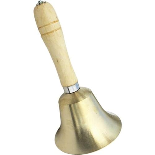 Exquisite Copper Hand Shaker Jingle Bell Golden for School Restaurant Bars Religious Places