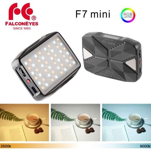 Falcon Eyes 5W Pocket F7 Mini RGB LED Light Android & iOS APP Control Adsorbable For Video/Youtube/Vlog On Camera Fill Lamp