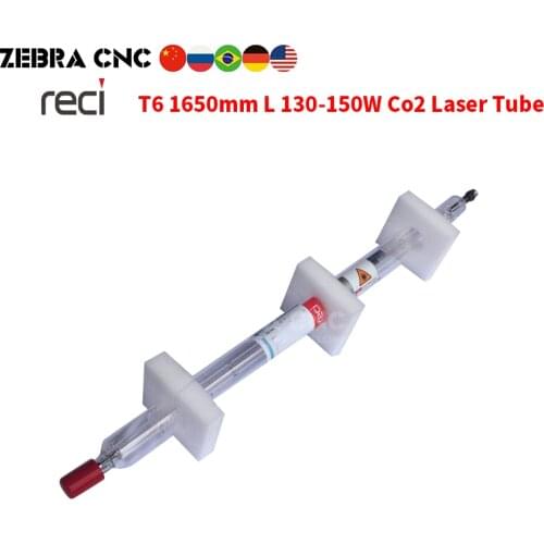 Reci T6 130W-160W CO2 Laser Tube L 1650mm DIA 65mm for Co2 Laser Engraver Cutter Glass Laser Source Replace W6 Z6 V6 S6 Tube