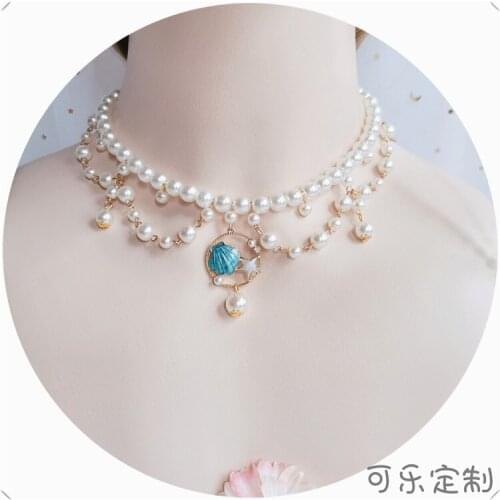 Lolita the original necklace sea shell pearl jewellery baroque collarbone chain collar pictures tea party